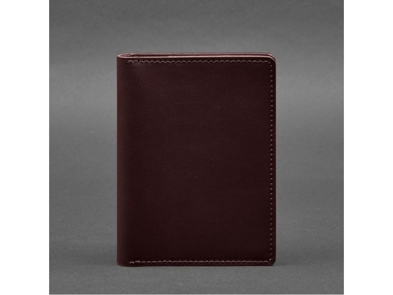 Кожаная обложка-органайзер для документов 6.1 бордовый краст, фото 7