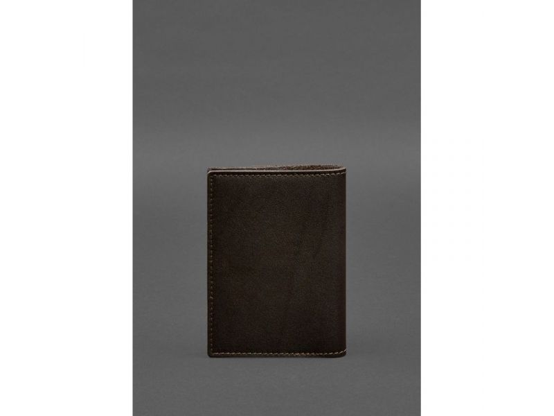 Кожаная обложка для военного билета с карманами 7.2 темно-коричневая, фото 7