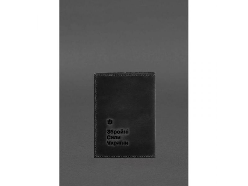 Кожаная обложка для военного билета 7.3 черный Crazy Horse, фото 7