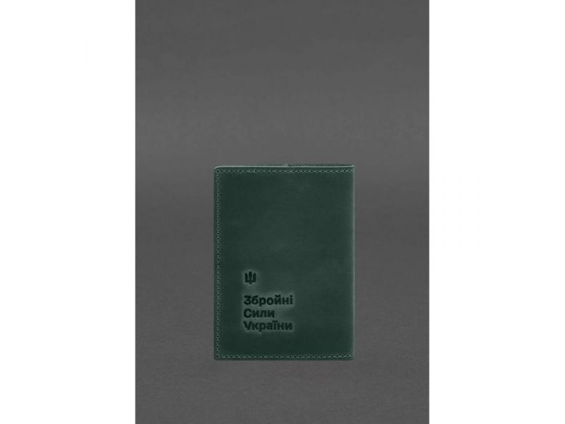 Кожаная обложка для военного билета 7.3 зеленый Crazy Horse, фото 8