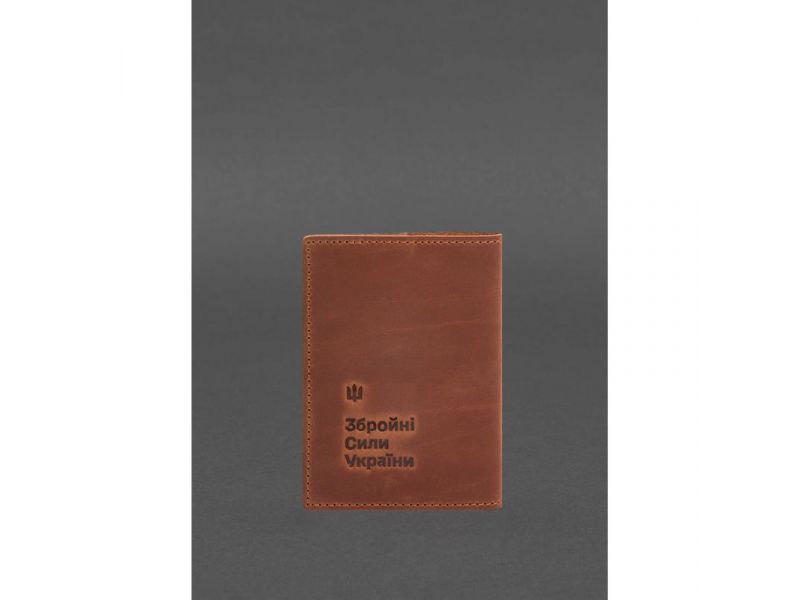 Кожаная обложка для военного билета 7.3 светло-коричневая Crazy Horse, фото 8