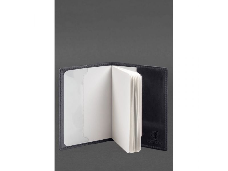 Кожаная обложка для военного билета 7.3 синий Crazy Horse, фото 5