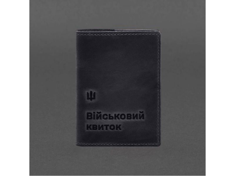 Кожаная обложка для военного билета 7.3 синий Crazy Horse, фото 8