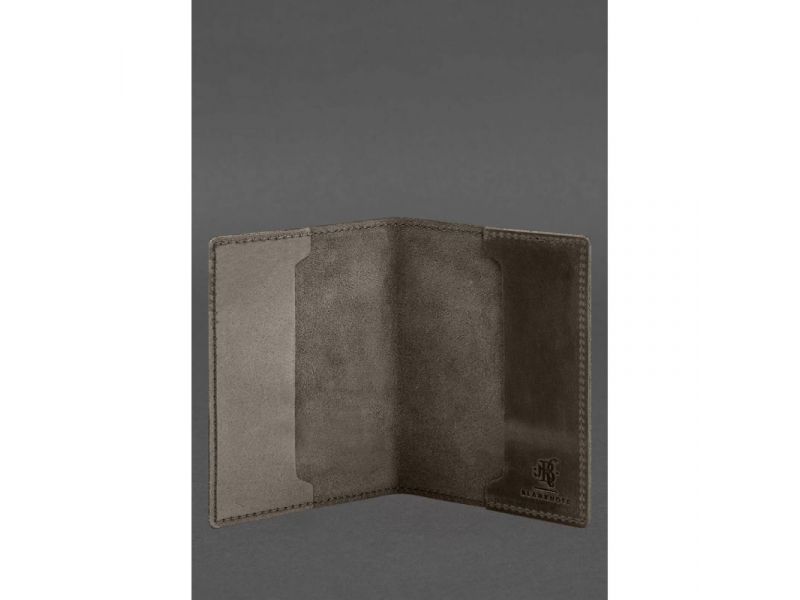 Кожаная обложка для военного билета 7.3 темно-коричневый Crazy Horse, фото 3