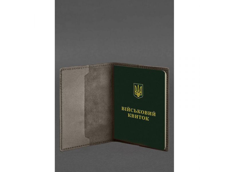 Кожаная обложка для военного билета 7.3 темно-коричневый Crazy Horse, фото 4