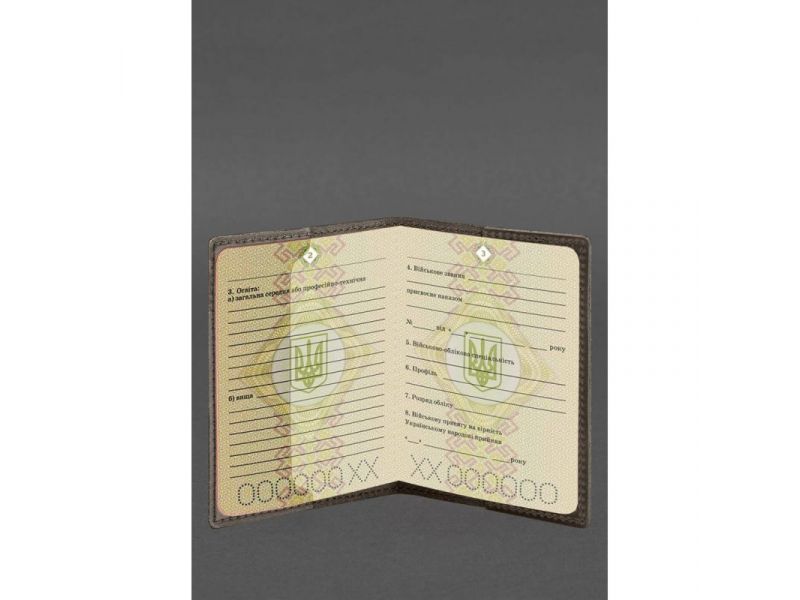 Кожаная обложка для военного билета 7.3 темно-коричневый Crazy Horse, фото 5