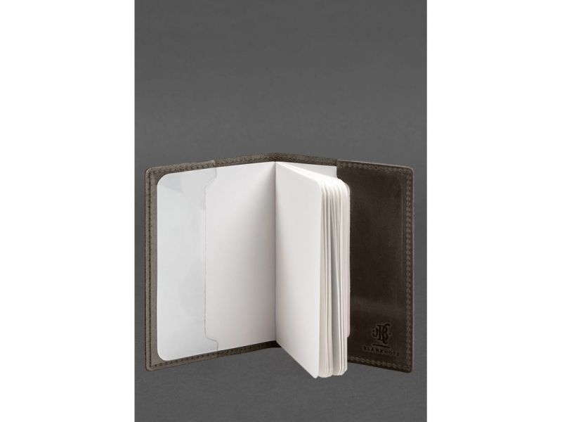 Кожаная обложка для военного билета 7.3 темно-коричневый Crazy Horse, фото 6