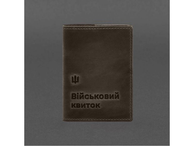 Кожаная обложка для военного билета 7.3 темно-коричневый Crazy Horse, фото 9