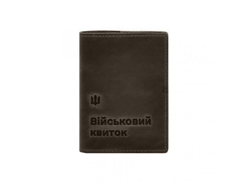 Кожаная обложка для военного билета 7.3 темно-коричневый Crazy Horse, фото 10
