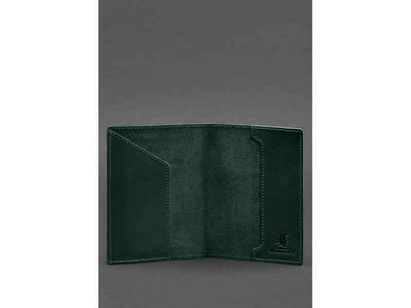 Кожаная обложка для военного билета 7.3 зеленый Crazy Horse, фото 7