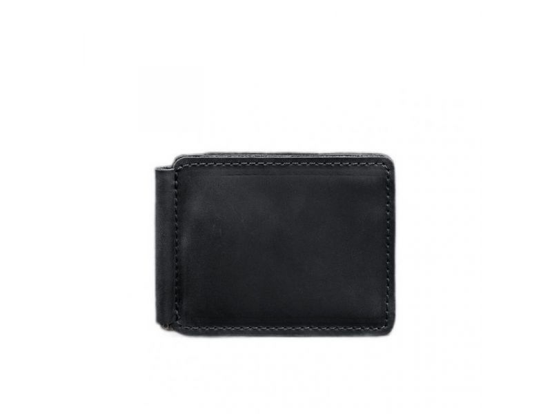 Кожаное портмоне 13.0 зажим Черный Crazy Horse, фото 10