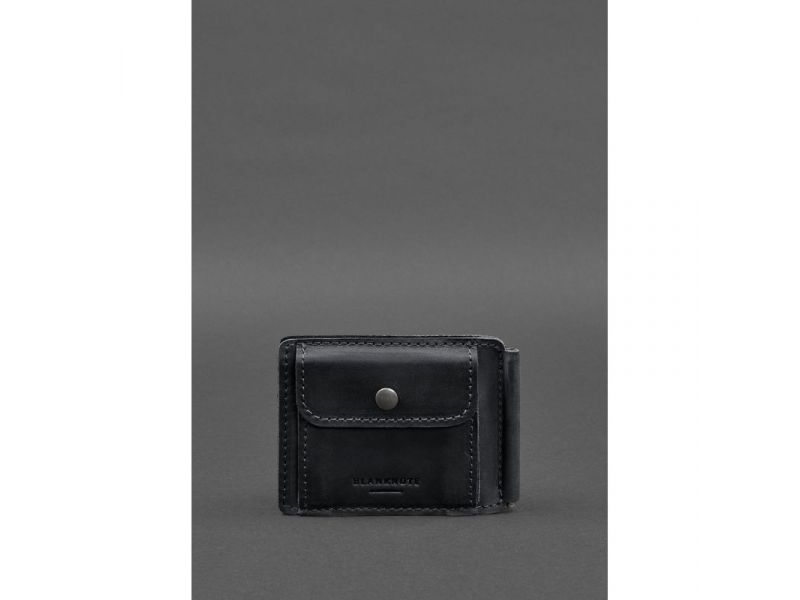 Кожаное портмоне 13.0 зажим Черный Crazy Horse, фото 8