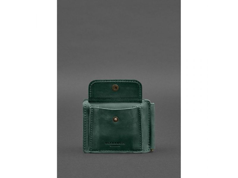 Кожаное портмоне 13.0 зажим Зеленый Crazy Horse, фото 6