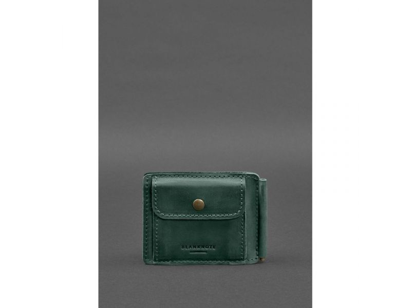 Кожаное портмоне 13.0 зажим Зеленый Crazy Horse, фото 8