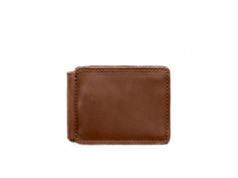 Кожаное портмоне 13.0 зажим Светло-кричневый Crazy Horse, фото 10