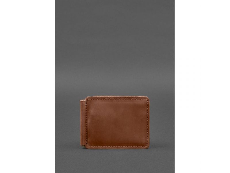 Кожаное портмоне 13.0 зажим Светло-кричневый Crazy Horse, фото 1