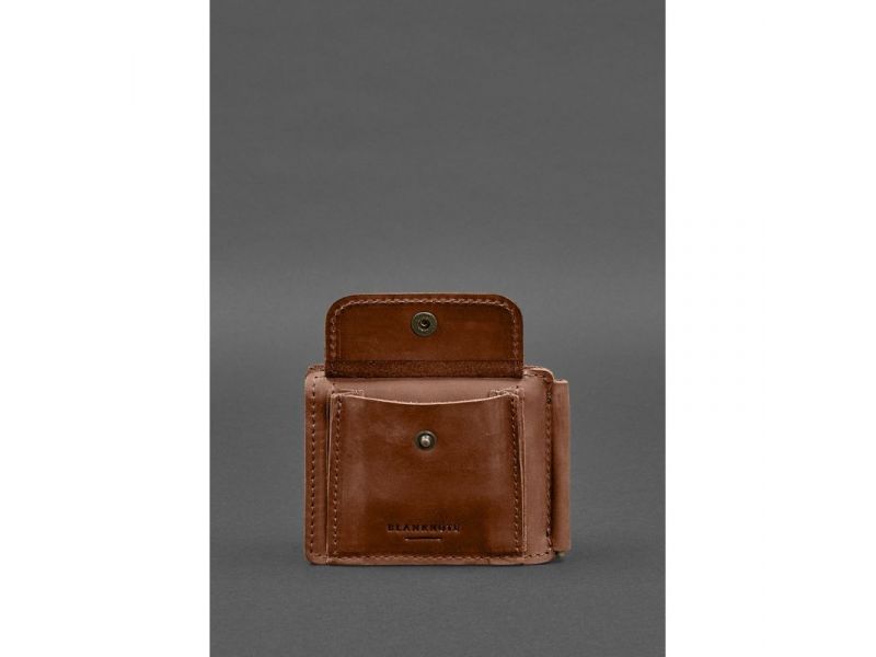 Кожаное портмоне 13.0 зажим Светло-кричневый Crazy Horse, фото 6