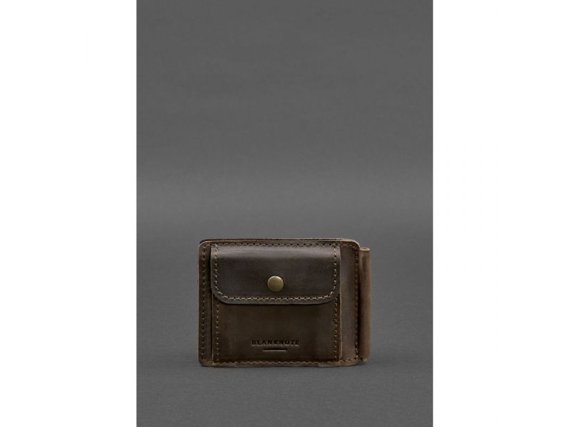 Кожаное портмоне 13.0 зажим темно-коричневое Crazy Horse, фото 8