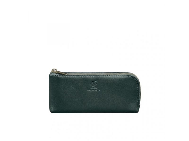 Кожаное портмоне-купюрник на молнии 14.0 зеленый, фото 8