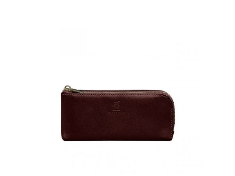 Кожаное портмоне-купюрник на молнии 14.0 бордовый, фото 8
