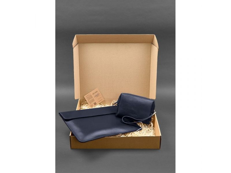 Кожаный набор Мобильный Универсальный темно-синий, фото 4