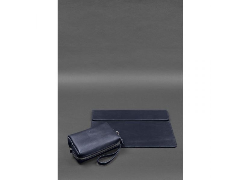Кожаный набор Мобильный Универсальный темно-синий, фото 1