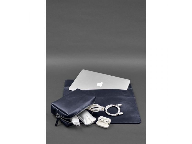 Кожаный набор Мобильный Универсальный темно-синий, фото 2