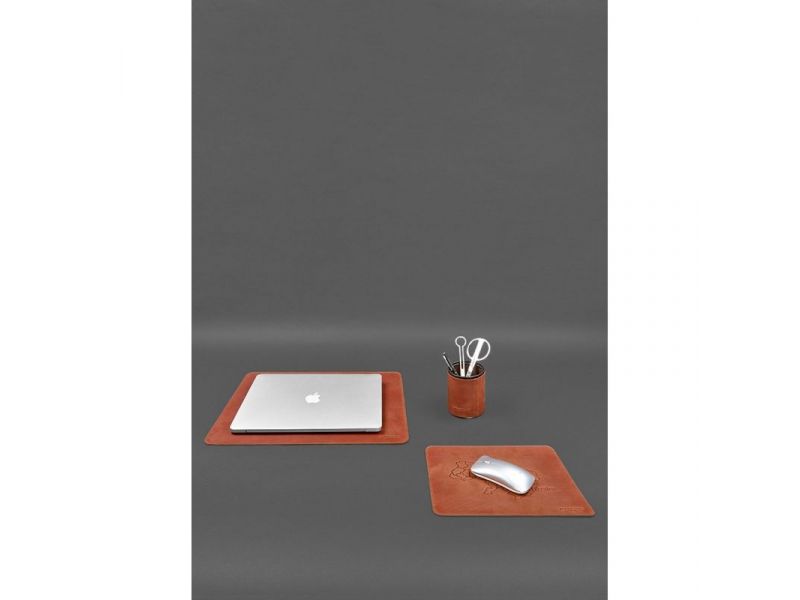 Настольный набор из натуральной кожи  5.0 с картой Украины светло-коричневый Crazy Horse, фото 2