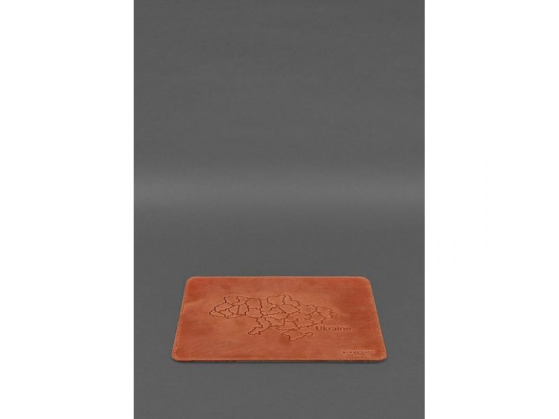 Настольный набор из натуральной кожи  5.0 с картой Украины светло-коричневый Crazy Horse, фото 8