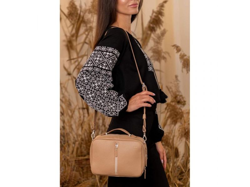 Женская кожаная сумка Avenue карамель флотар, фото 1