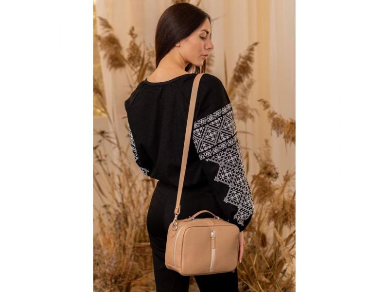 Женская кожаная сумка Avenue карамель флотар, фото 8