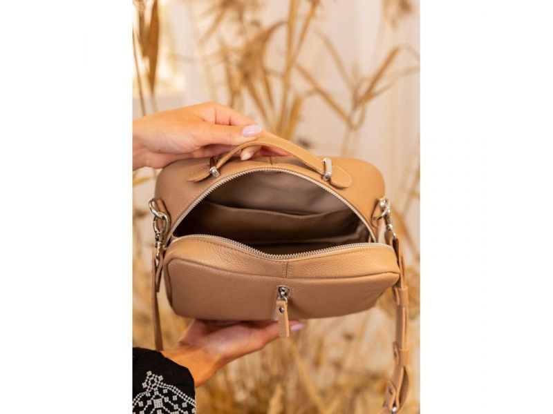 Женская кожаная сумка Avenue карамель флотар, фото 10