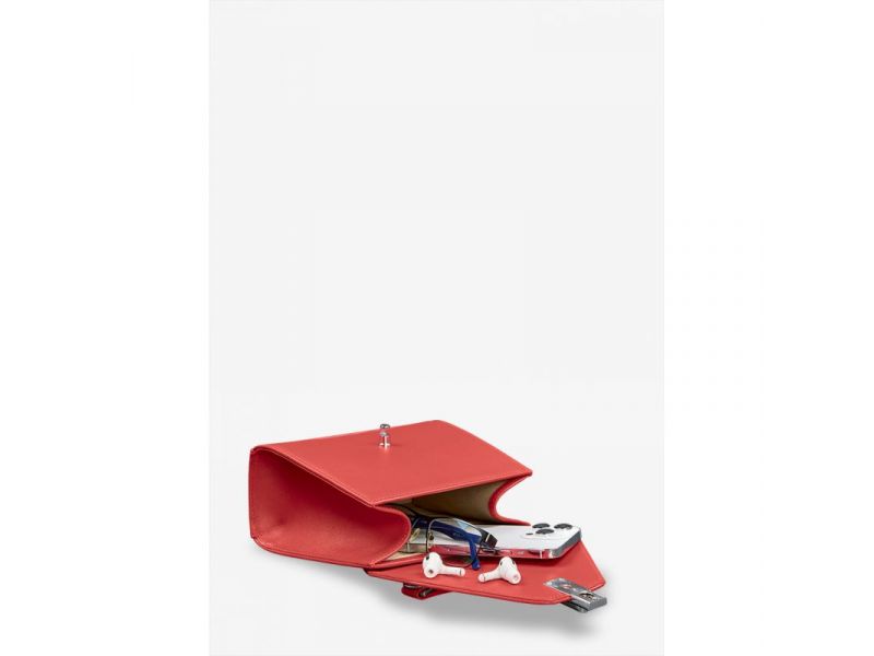 Женская кожаная сумка Futsy красная, фото 10