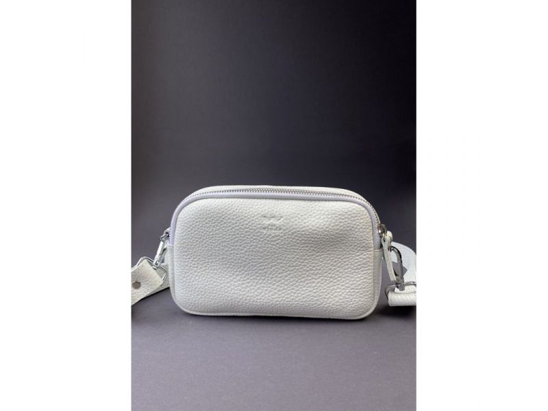 Кожаная сумка поясная/кроссбоди Holly белая флотар, фото 3