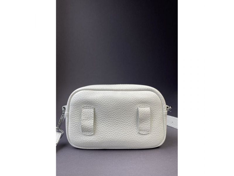 Кожаная сумка поясная/кроссбоди Holly белая флотар, фото 5