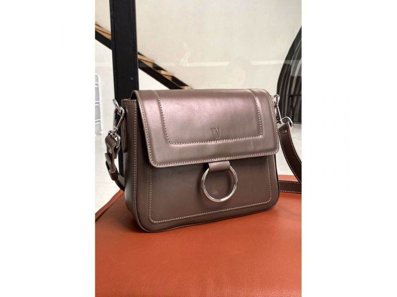 Женская кожаная сумка Jessie темно-бежева, фото 1