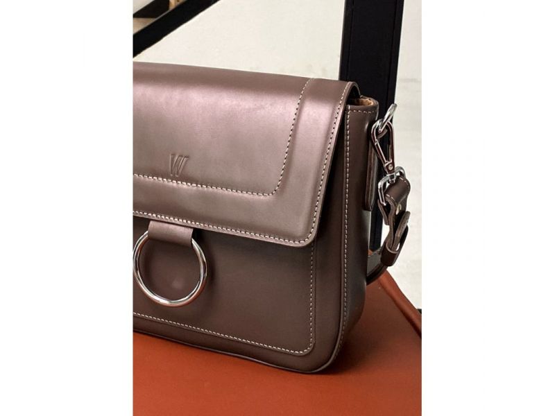 Женская кожаная сумка Jessie темно-бежева, фото 3