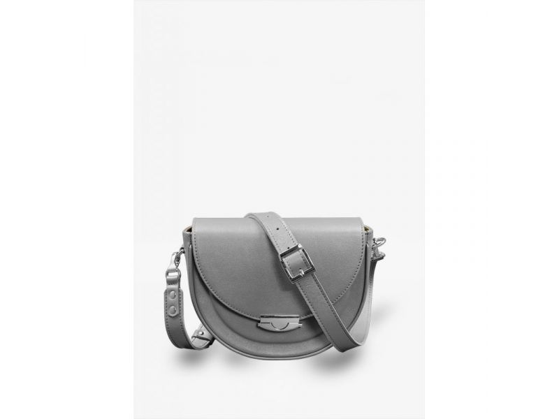 Женская кожаная сумка Kira серая, фото 2