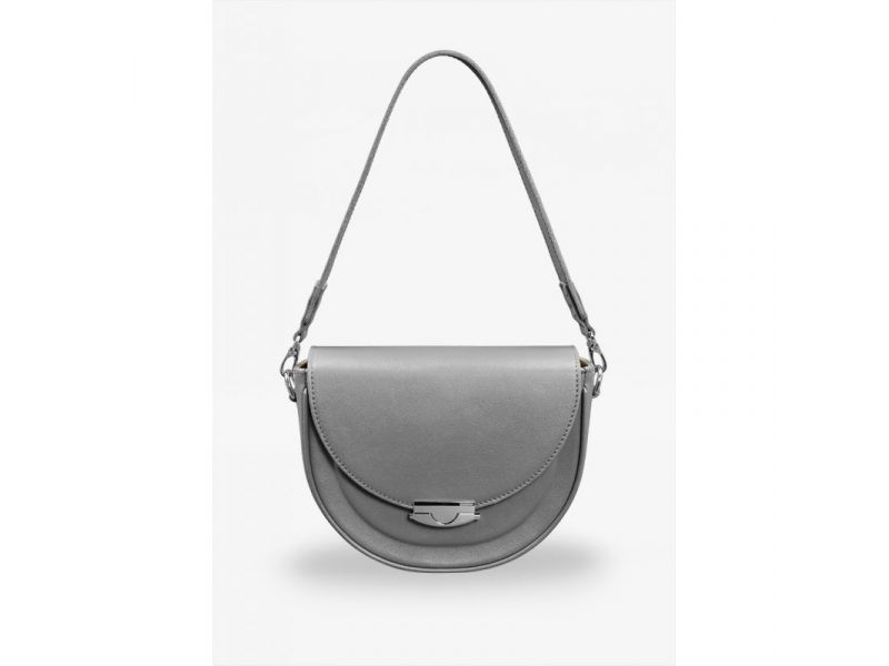 Женская кожаная сумка Kira серая, фото 6