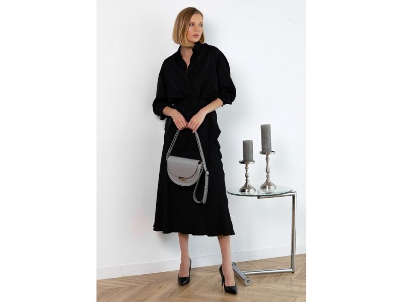 Женская кожаная сумка Kira серая, фото 10