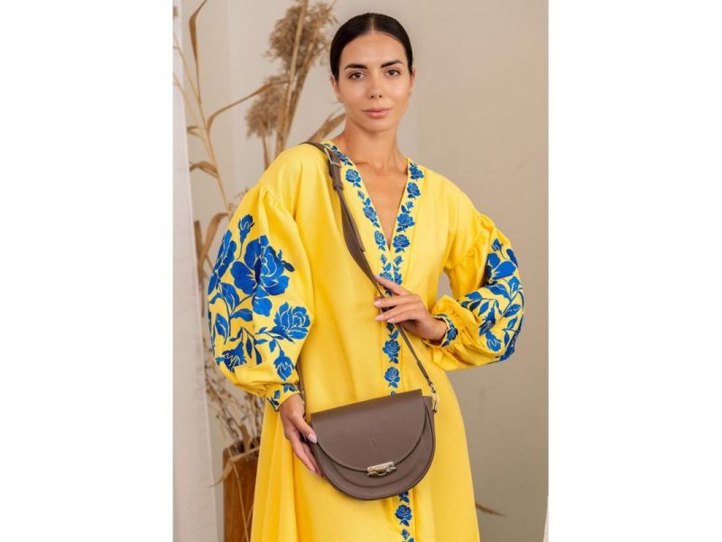 Женская кожаная сумка Kira темно-бежевая, фото 10