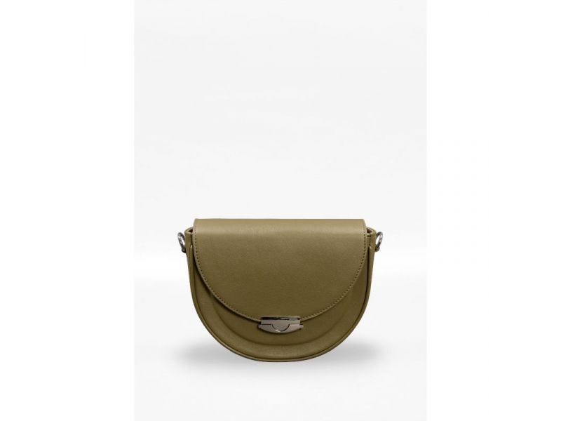 Женская кожаная сумка Kira оливковая, фото 3