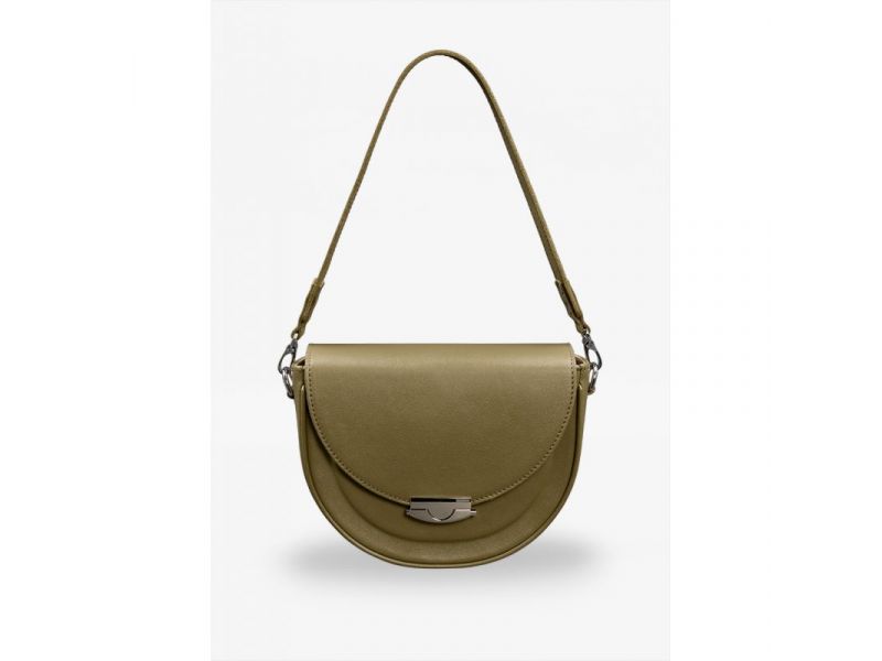 Женская кожаная сумка Kira оливковая, фото 5