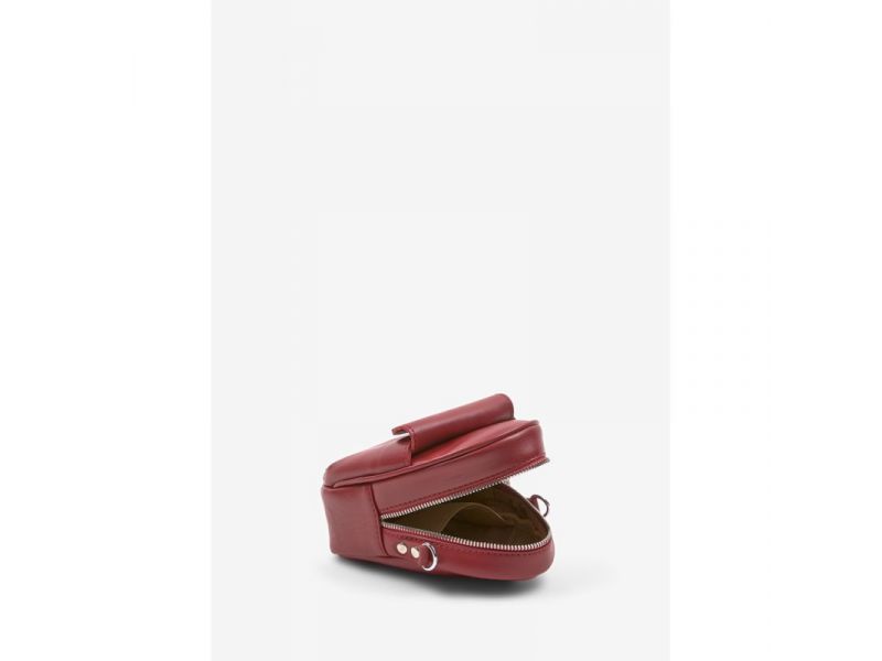 Кожаная женская мини-сумка Kroha красная, фото 7