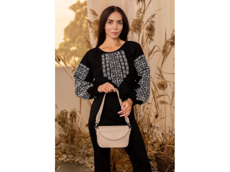 Женская кожаная сумка Molly светло-бежевый краст, фото 2