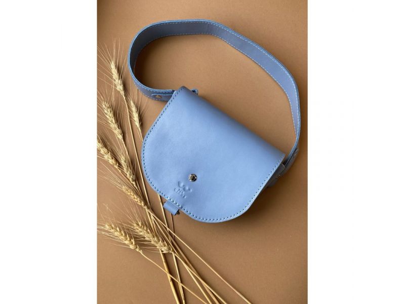 Женская кожаная сумка Ruby S голубая, фото 1