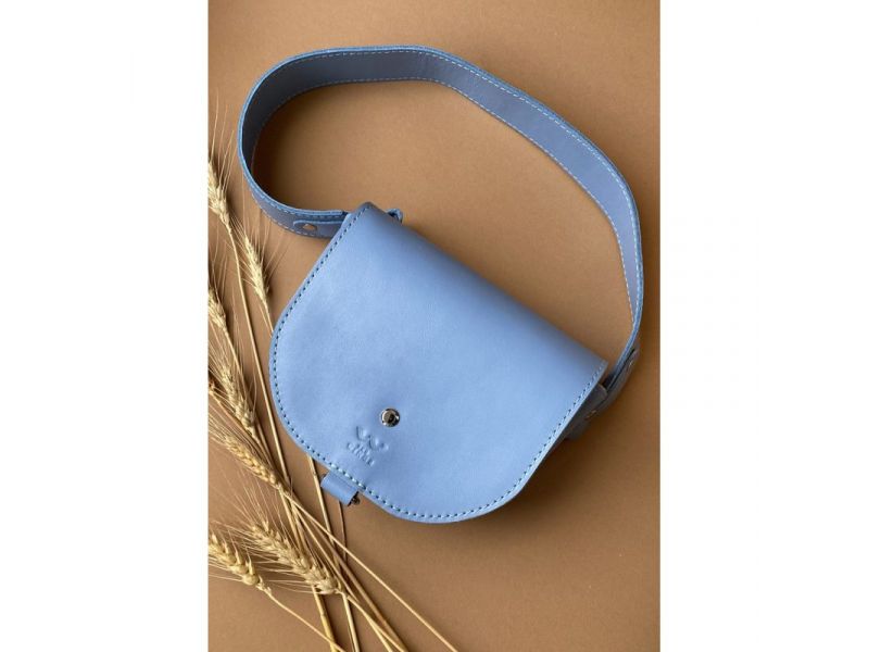 Женская кожаная сумка Ruby S голубая, фото 2