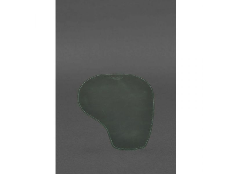 Коврик для мышки &amp;quot;Грушка&amp;quot; из натуральной кожи зеленый Crazy Horse, фото 2