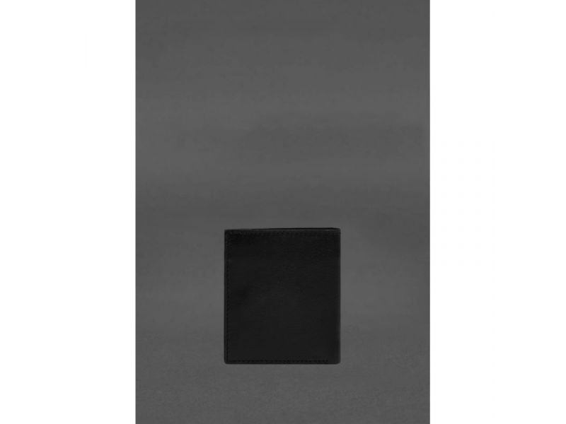 Кожаное портмоне на кнопке Brut черное краст, фото 4