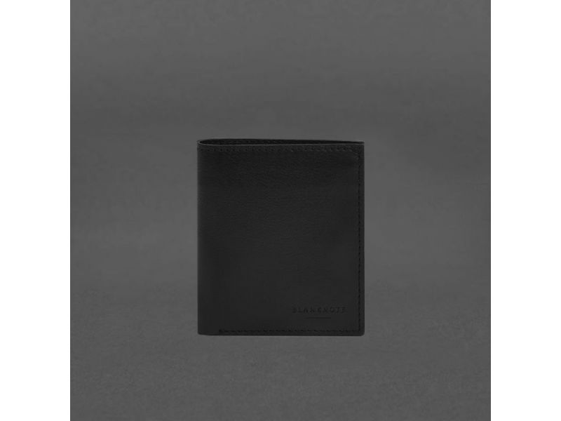 Кожаное портмоне на кнопке Brut черное краст, фото 5